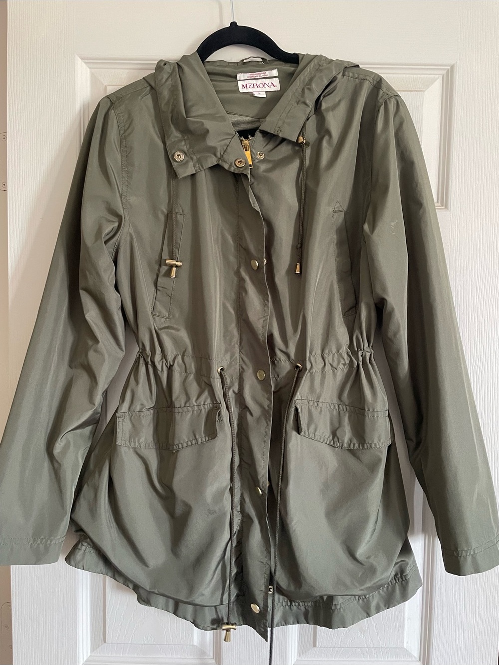 Merona Olive Utility Hooded Anorak Jacket